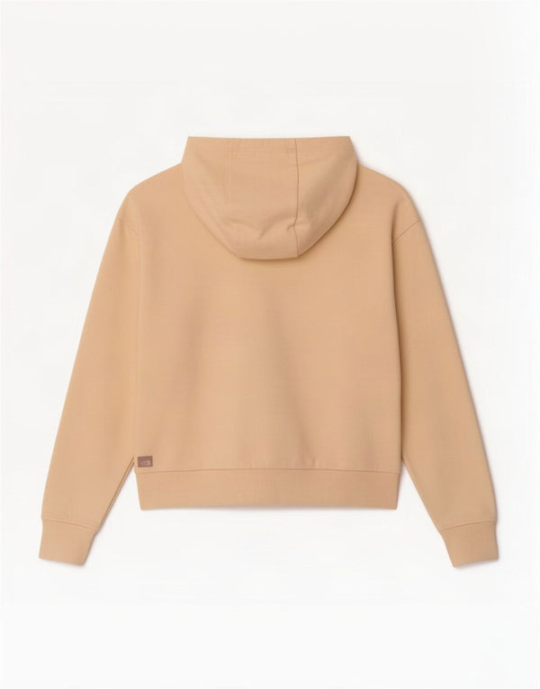 Jumper com capuz feminino The North Face UK 14 algodão amarelo médio