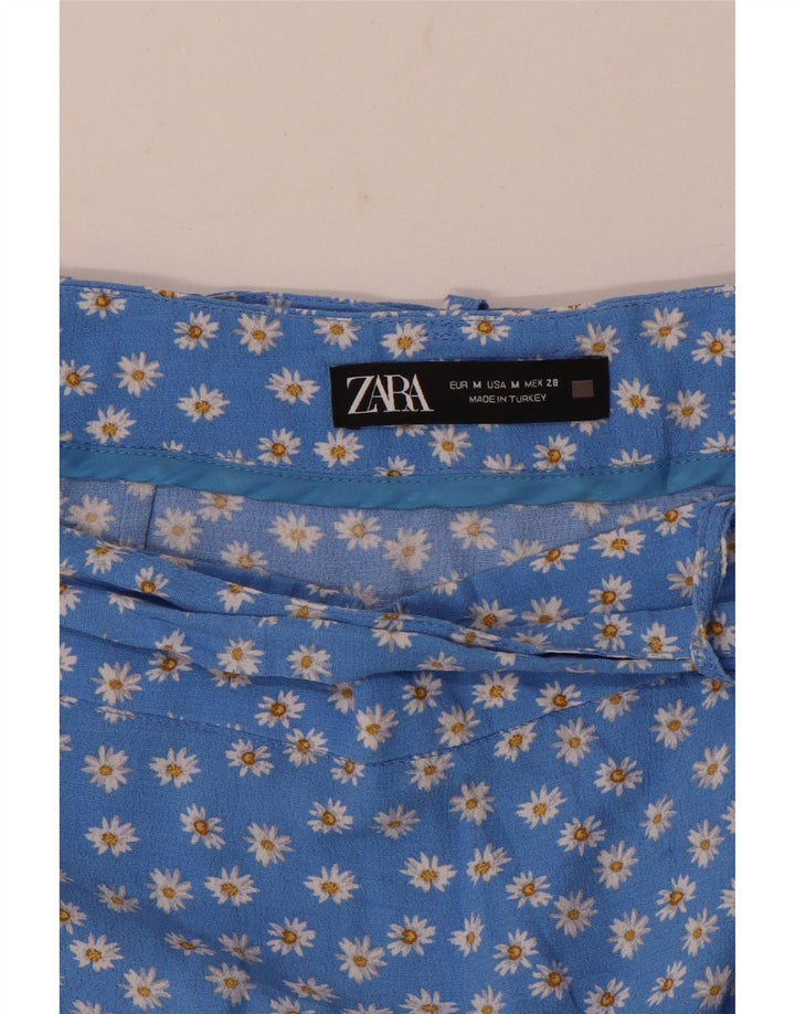 Zara Saia Feminina UK 12 Médio Azul Floral