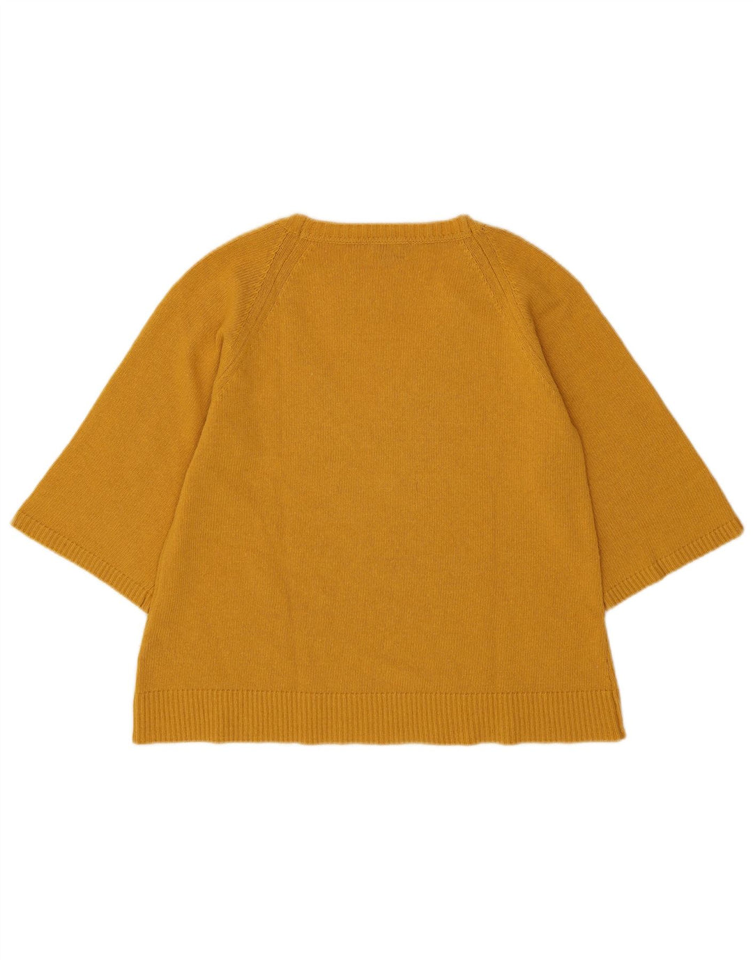 Suéter feminino Massimo Dutti manga curta com decote em V Reino Unido 14 médio amarelo
