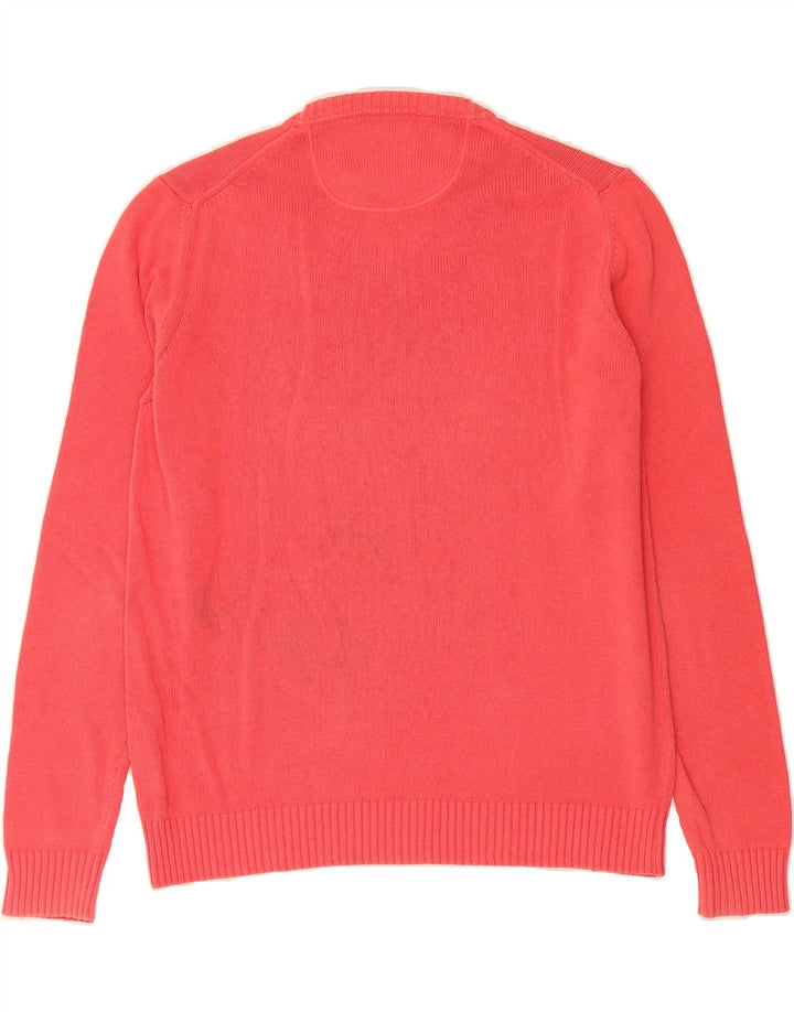 TRUSSARDI JEANS Mens Crew Neck Jumper Sweater Large Pink Cotton Vintage Trussardi Jeans and Second-Hand Trussardi Jeans from Messina Hembry 