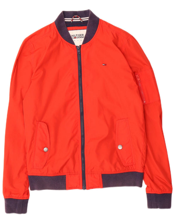 Jaqueta bomber masculina TOMMY HILFIGER Reino Unido 36 pequeno algodão vermelho