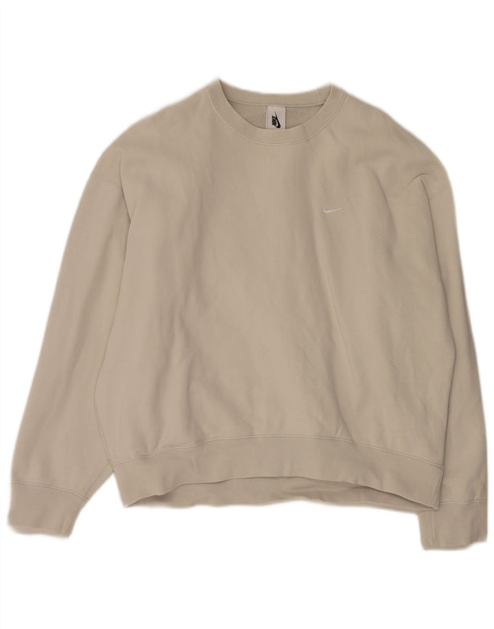 Nike moletom masculino jumper grande algodão bege