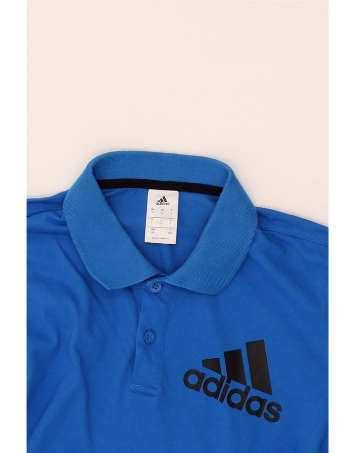 ADIDAS Mens Polo Shirt Large Blue Cotton Vintage Adidas and Second-Hand Adidas from Messina Hembry 