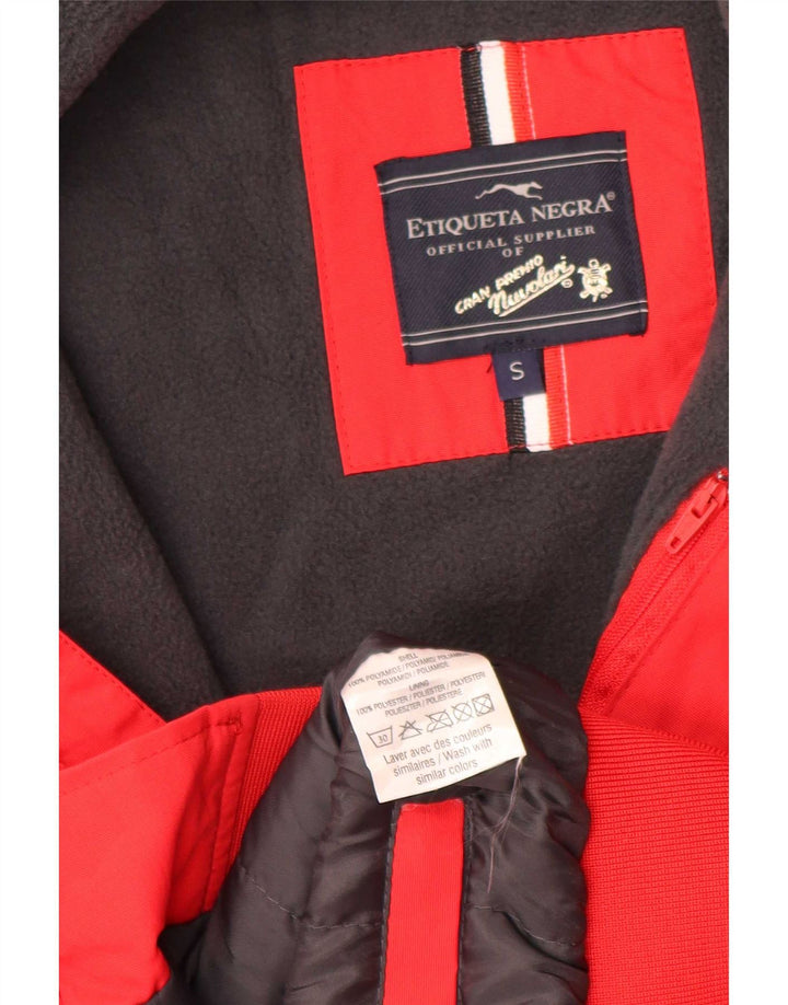 Jaqueta bomber masculina Etiaueta Negra UK 36 pequena poliamida vermelha