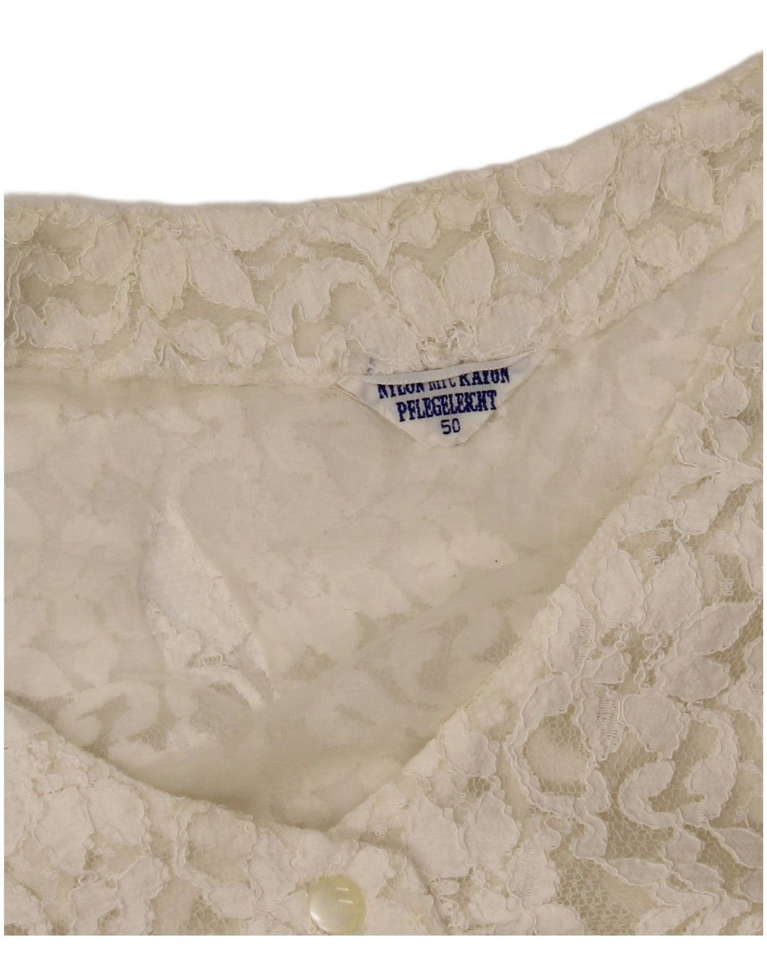 Blusa feminina VINTAGE cropped sem mangas IT 50 XL off white floral