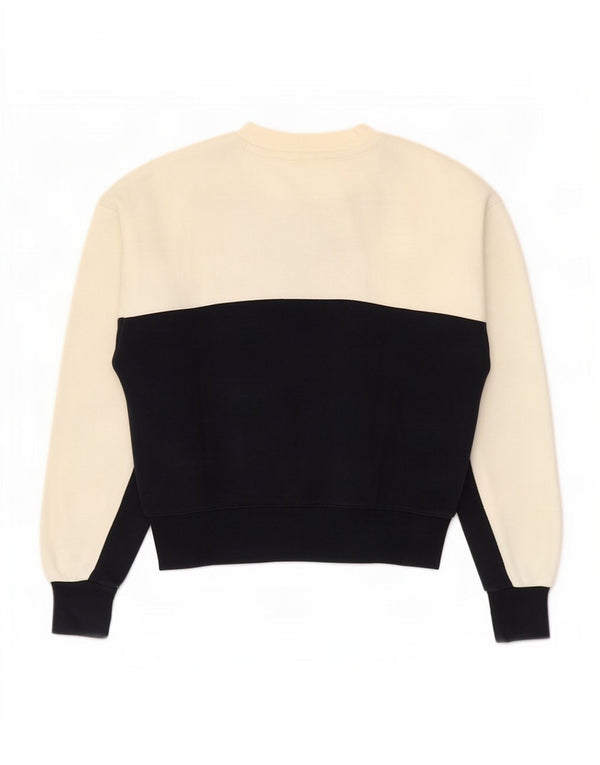 Champion moletom feminino cropped oversized jumper UK 6 XS branco colorblock