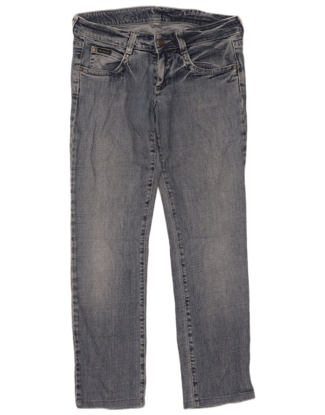 Calça jeans reta feminina Calvin Klein W30 L28 azul