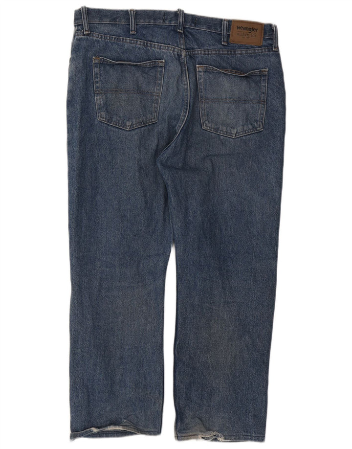 Wrangler Mens Straight Jeans W38 L26 Azul Algodão