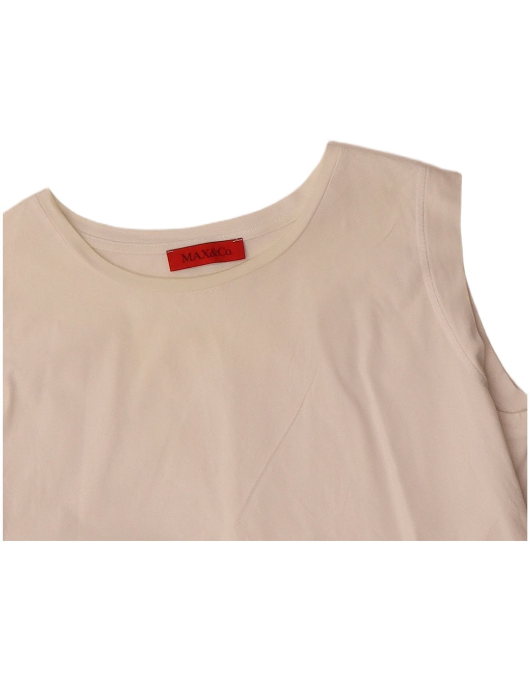 MAX&CO. Blusa feminina sem mangas Top UK 14 algodão branco médio