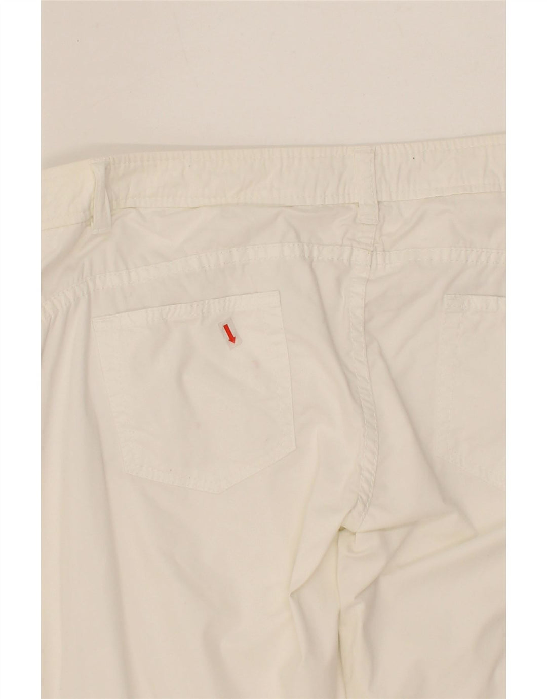 STEFANEL Womens Slim Casual Trousers US 10 Large W36 L32 White Cotton Vintage Stefanel and Second-Hand Stefanel from Messina Hembry 