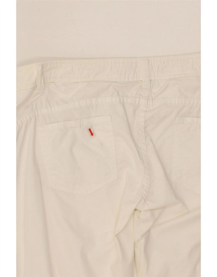 STEFANEL Womens Slim Casual Trousers US 10 Large W36 L32 White Cotton Vintage Stefanel and Second-Hand Stefanel from Messina Hembry 