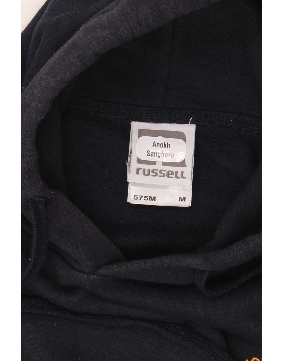 Russell Athletic Mens moletom com capuz médio algodão azul marinho