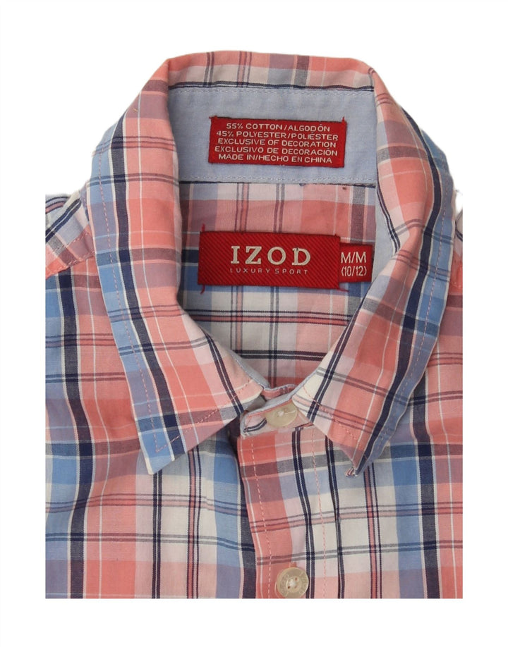 Camisa Izod Meninos 10-11 Anos Média Xadrez Multicolor Algodão
