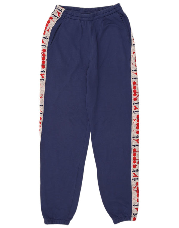 Calça de treino masculina Diadora Graphic Joggers grande bloco colorido azul marinho