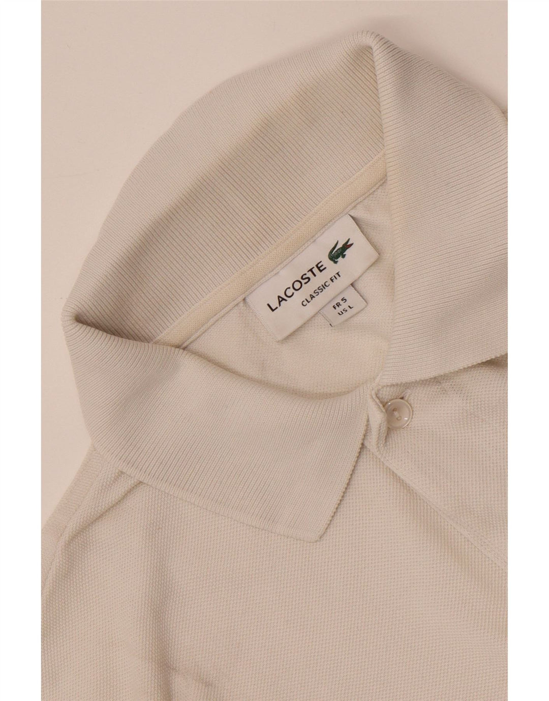 Camisa polo masculina Lacoste Classic Fit tamanho 5 grande branco
