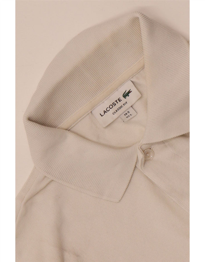 Camisa polo masculina Lacoste Classic Fit tamanho 5 grande branco