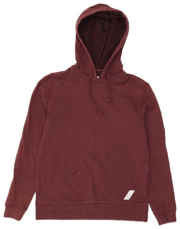 Zara Mens Hoodie Jumper Pequeno Algodão Marrom