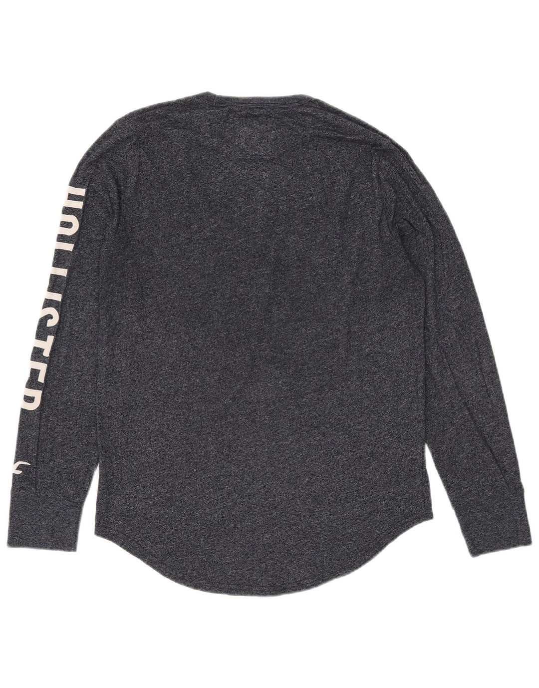 Top gráfico masculino Hollister de manga comprida médio algodão manchado azul marinho