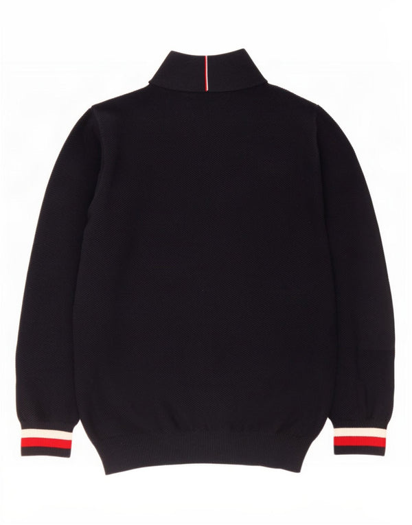 Tommy Hilfiger Mens Zip Neck Jumper Sweater XL Navy Blue Cotton