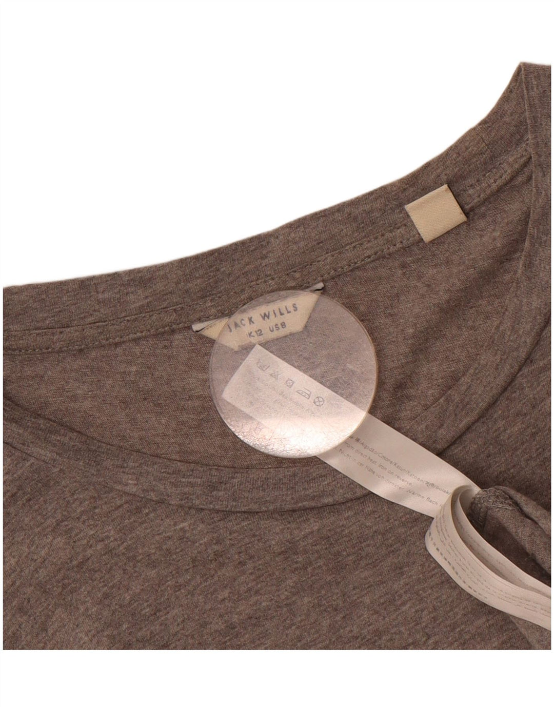 Camiseta feminina JACK WILLS UK 12 algodão cinza médio
