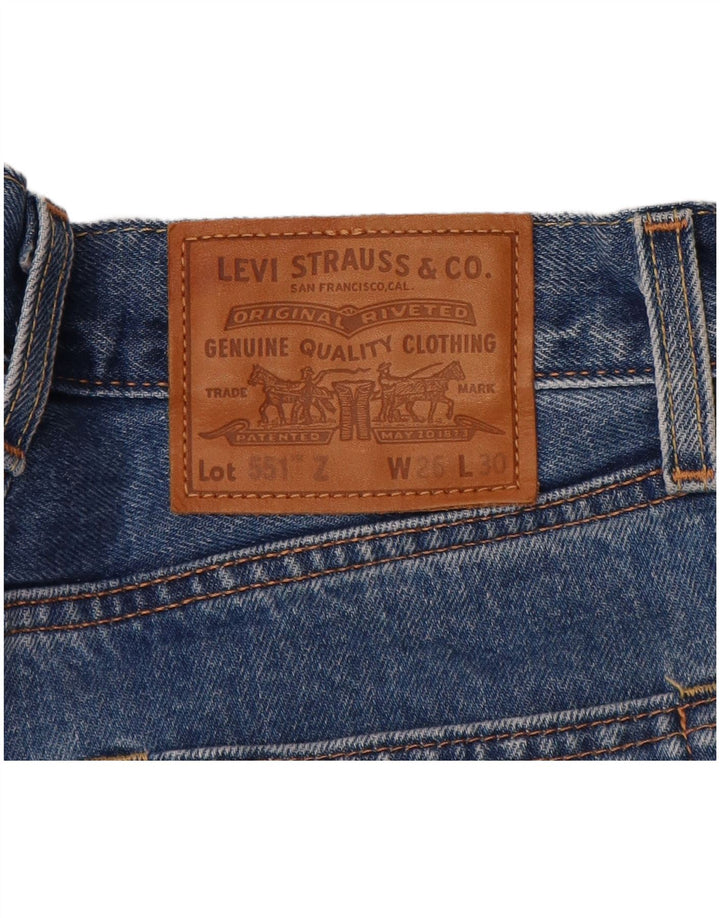 Calça jeans feminina Levi's 551 Straight W26 L30 azul algodão