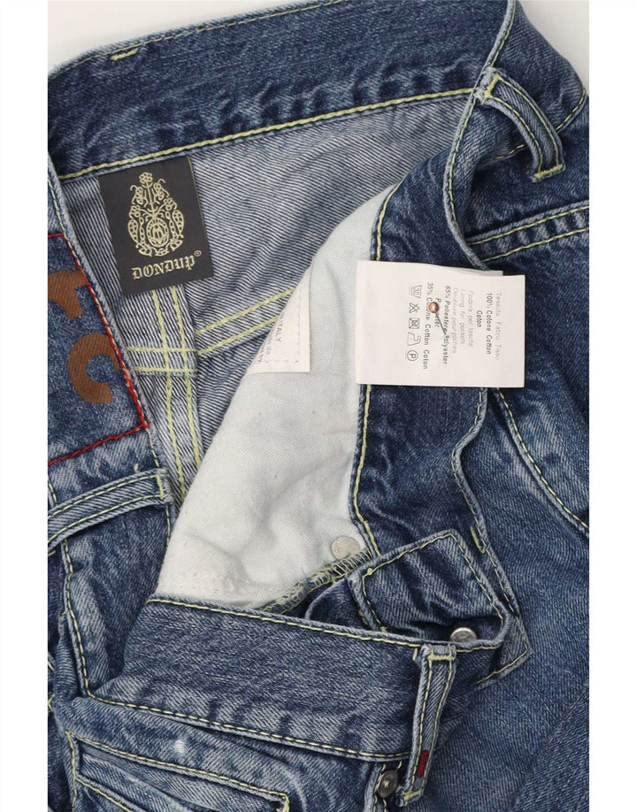 Dondup Jeans feminino slim desgastado W31 L29 algodão azul