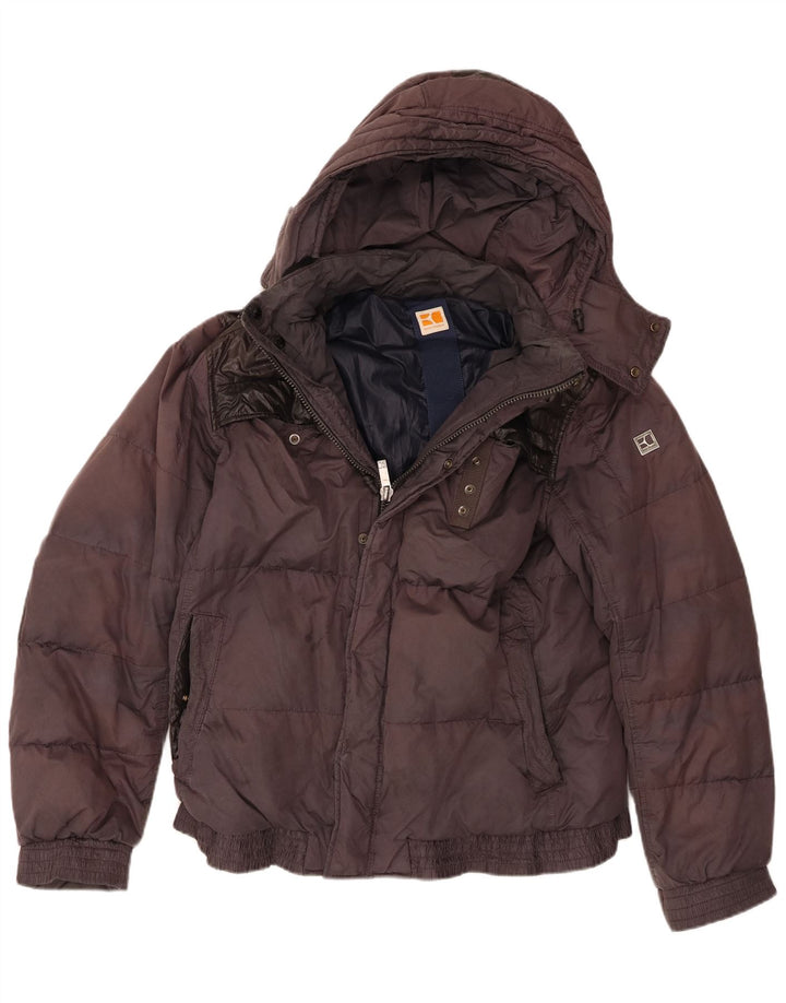 Hugo Boss Mens Jaqueta acolchoada com capuz Reino Unido 38 Médio Marrom