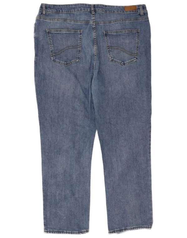 Fat Face Feminino Namorada Cintura Alta Jeans Slim Reino Unido 18 XL W38 L28 Azul