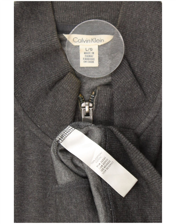 CALVIN KLEIN Jaqueta masculina de agasalho grande algodão cinza