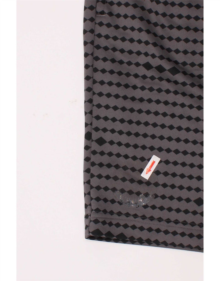 Shorts esportivos masculinos Adidas 13-14 anos cinza geométrico poliéster