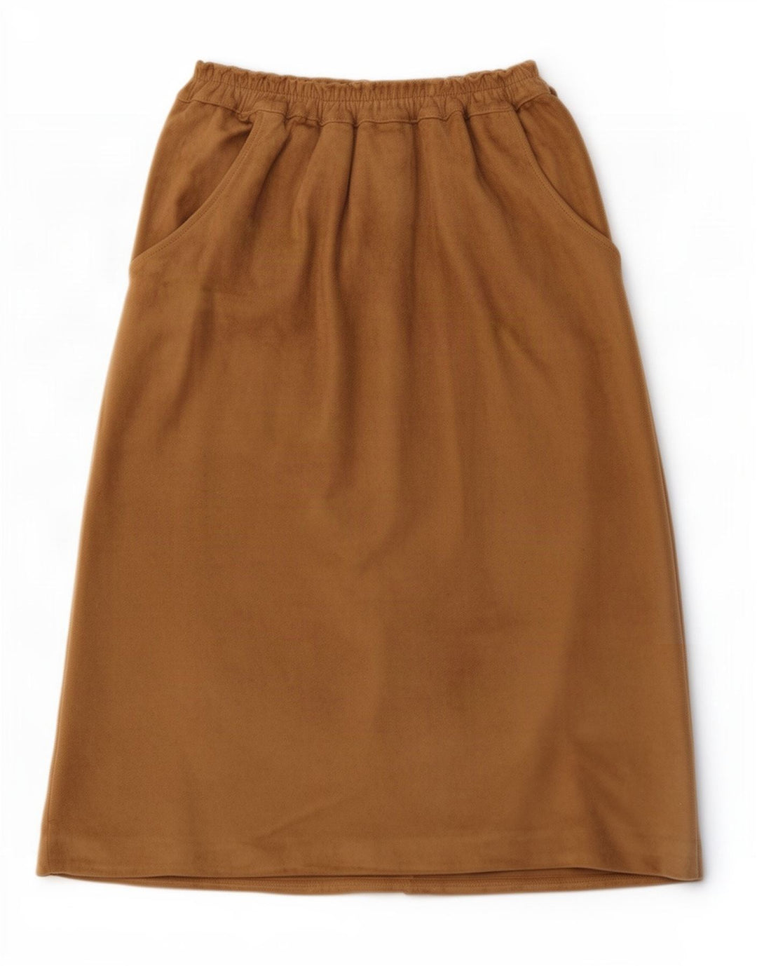 Saia feminina vintage de camurça IT 42 médio W27 couro bege