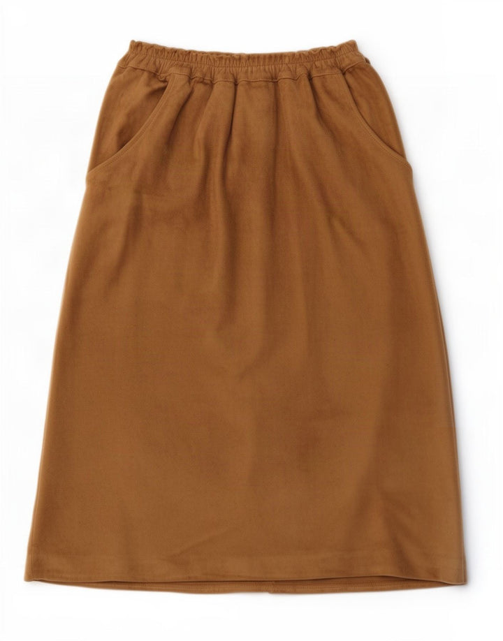 Saia feminina vintage de camurça IT 42 médio W27 couro bege