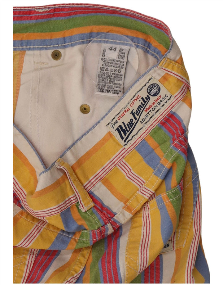 Benetton Shorts feminino casual IT 44 médio W26 listrado multicolorido