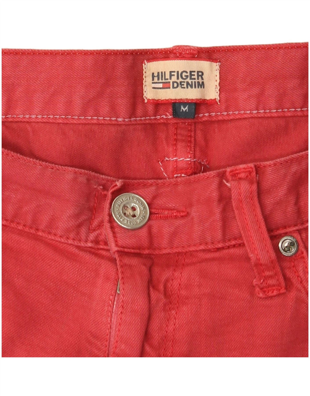 Tommy Hilfiger Masculino Slim Jeans Médio W32 L34 Vermelho