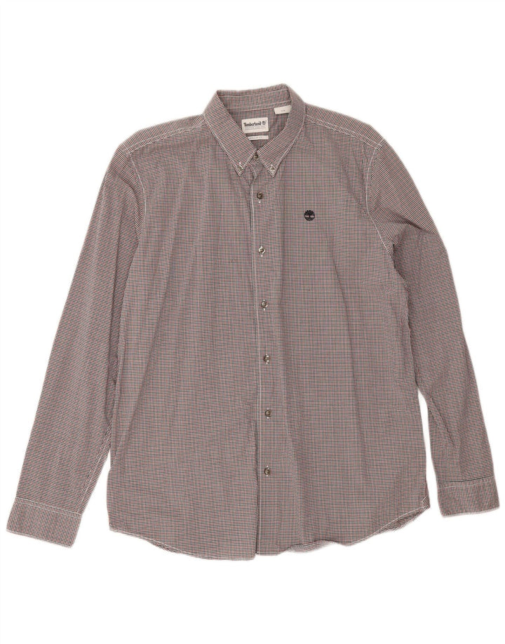 Camisa masculina Timberland Regular Fit grande algodão guingão multicolorido