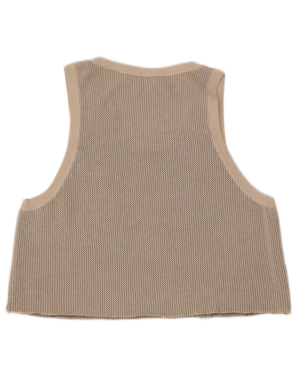 Zara Womens Crop Vest Top Reino Unido 14 Médio Bege