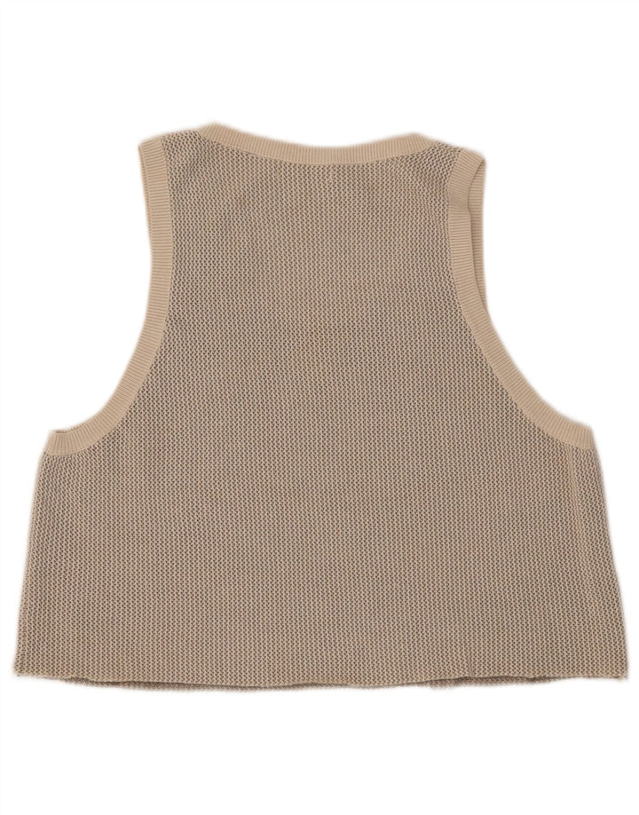 Zara Womens Crop Vest Top Reino Unido 14 Médio Bege
