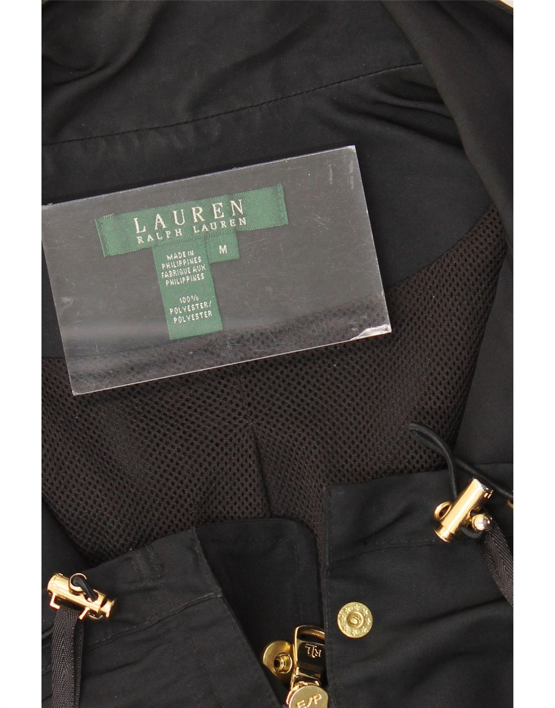 Jaqueta utilitária feminina RALPH LAUREN UK 14 poliéster preto médio