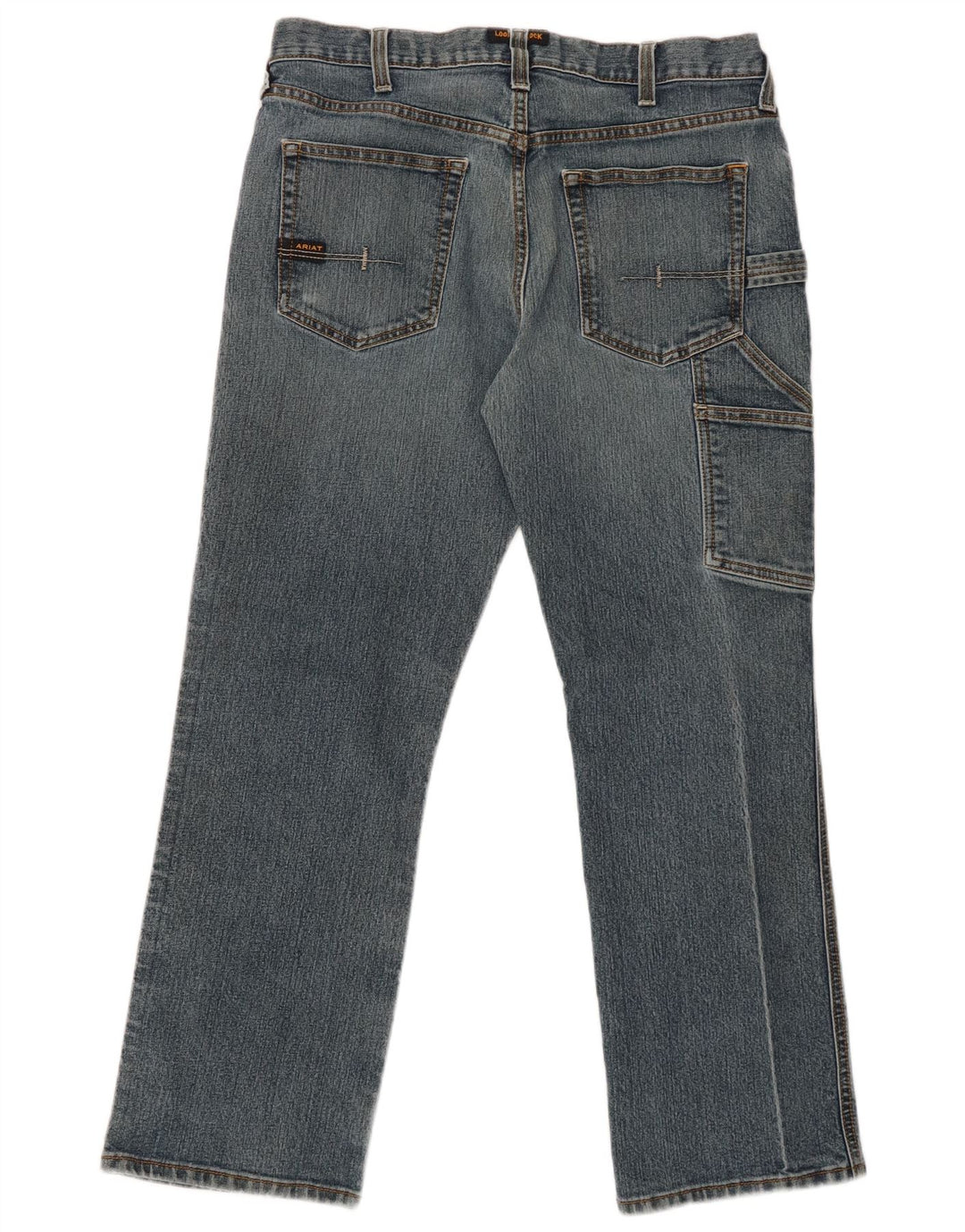 Calça jeans masculina ARIAT com ajuste relaxado Cargo Bootcut W34 L30 algodão azul