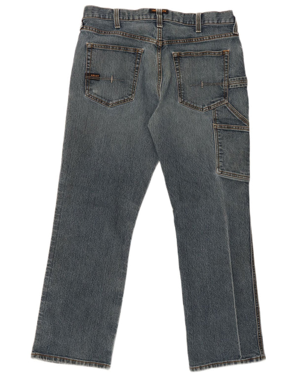 Calça jeans masculina ARIAT com ajuste relaxado Cargo Bootcut W34 L30 algodão azul