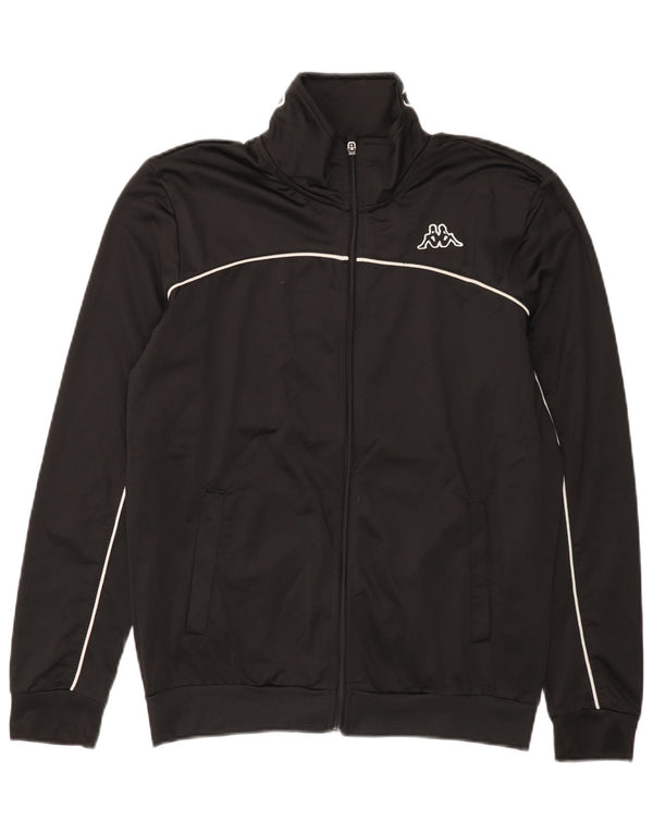 KAPPA Mens Graphic Tracksuit Top Jaqueta Grande Poliéster Preto
