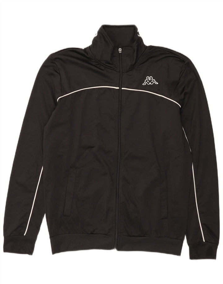 KAPPA Mens Graphic Tracksuit Top Jaqueta Grande Poliéster Preto