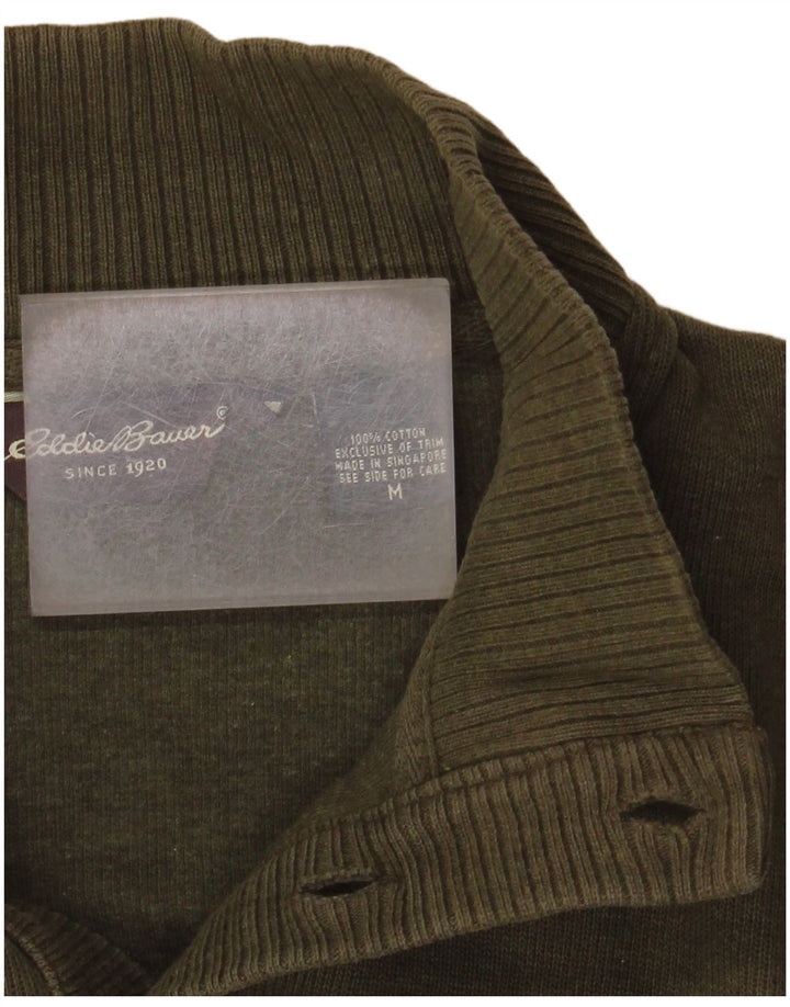 EDDIE BAUER Suéter masculino com gola redonda e algodão cáqui médio