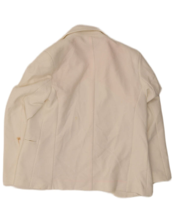 Jaqueta blazer aberta feminina Oasis Reino Unido 8 poliéster branco pequeno