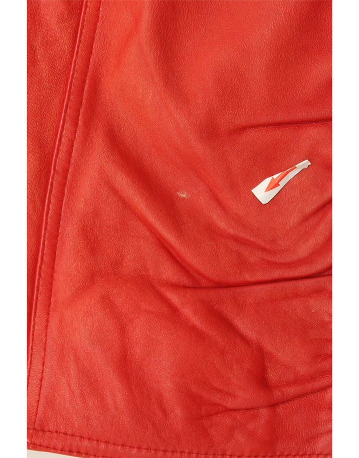 Jaqueta feminina VINTAGE de couro cropped IT 42 couro vermelho médio