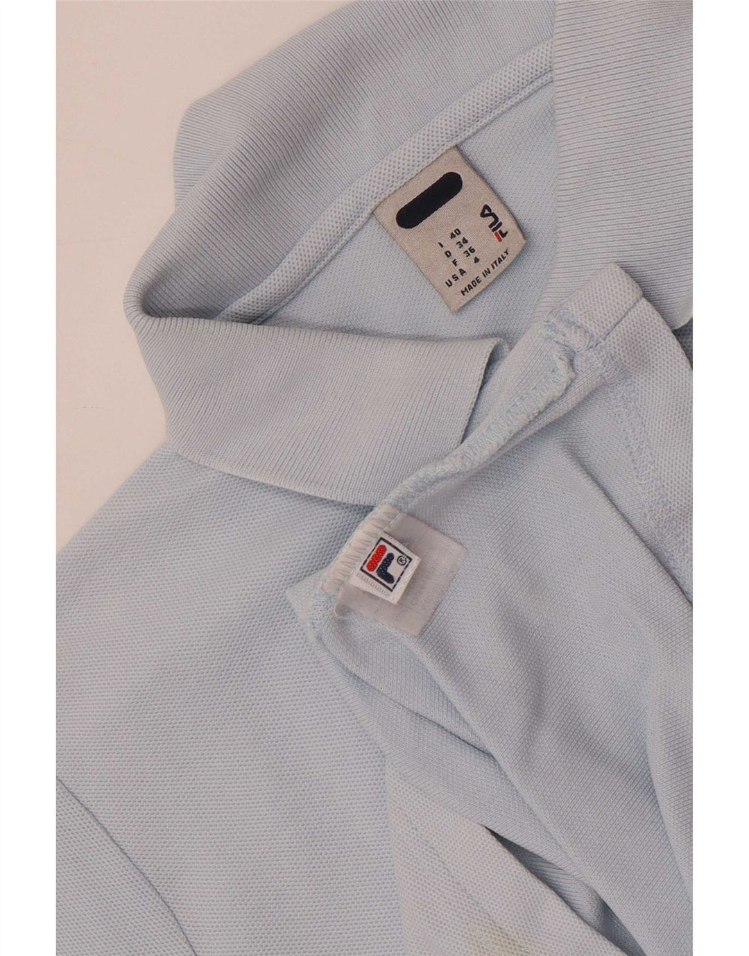 Polo feminino Fila Crop IT 40 pequeno algodão azul