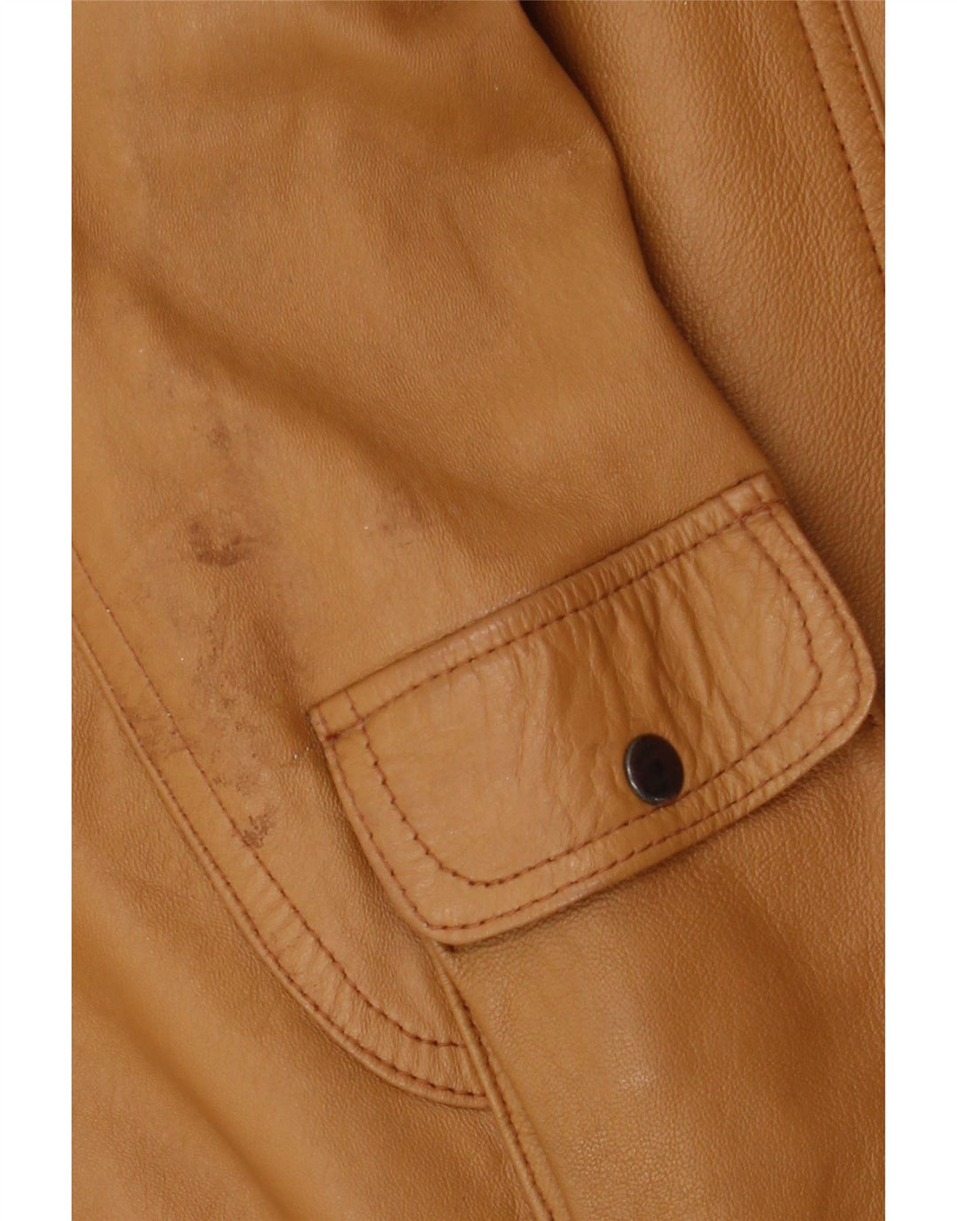 Jaqueta de couro masculina Pointers Loose Fit Reino Unido 38 Couro marrom médio