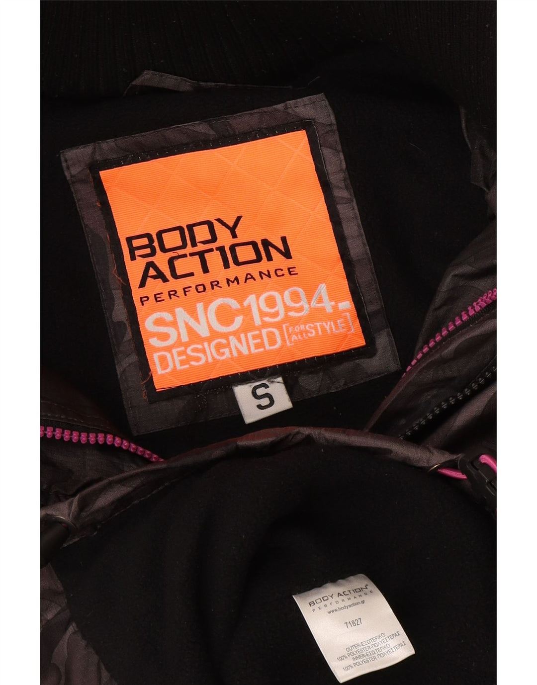 Jaqueta corta-vento feminina vintage com capuz Reino Unido 10 pequena camuflagem cinza