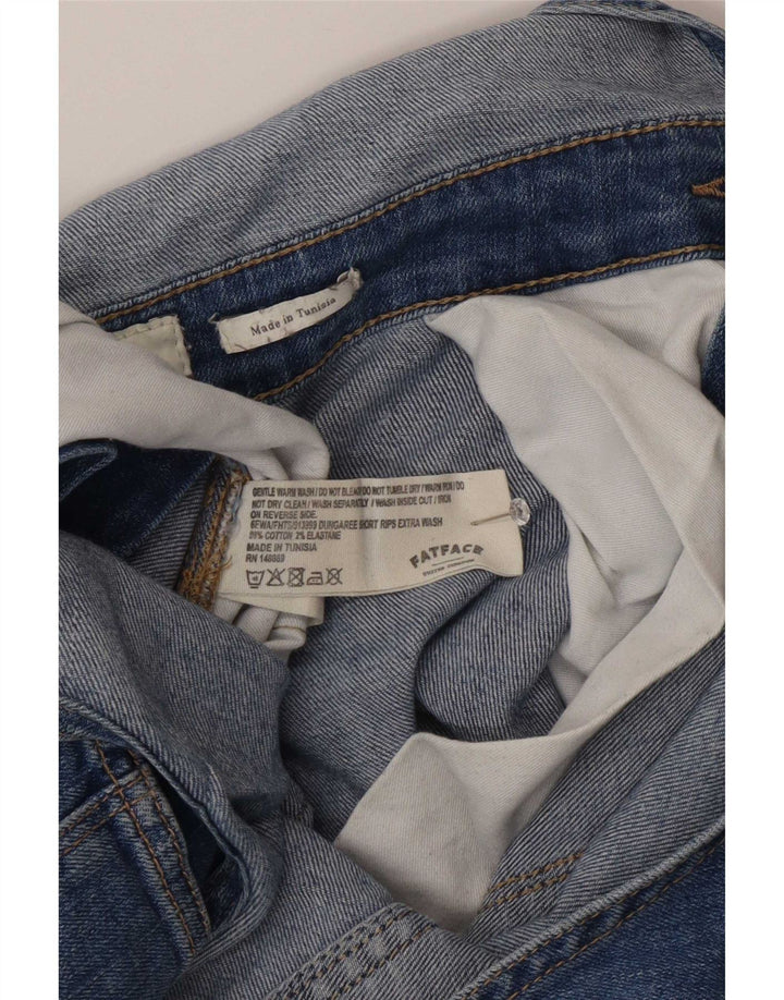 Shorts jeans feminino Fat Face, macacão desgastado, Reino Unido 12 médio W32 azul
