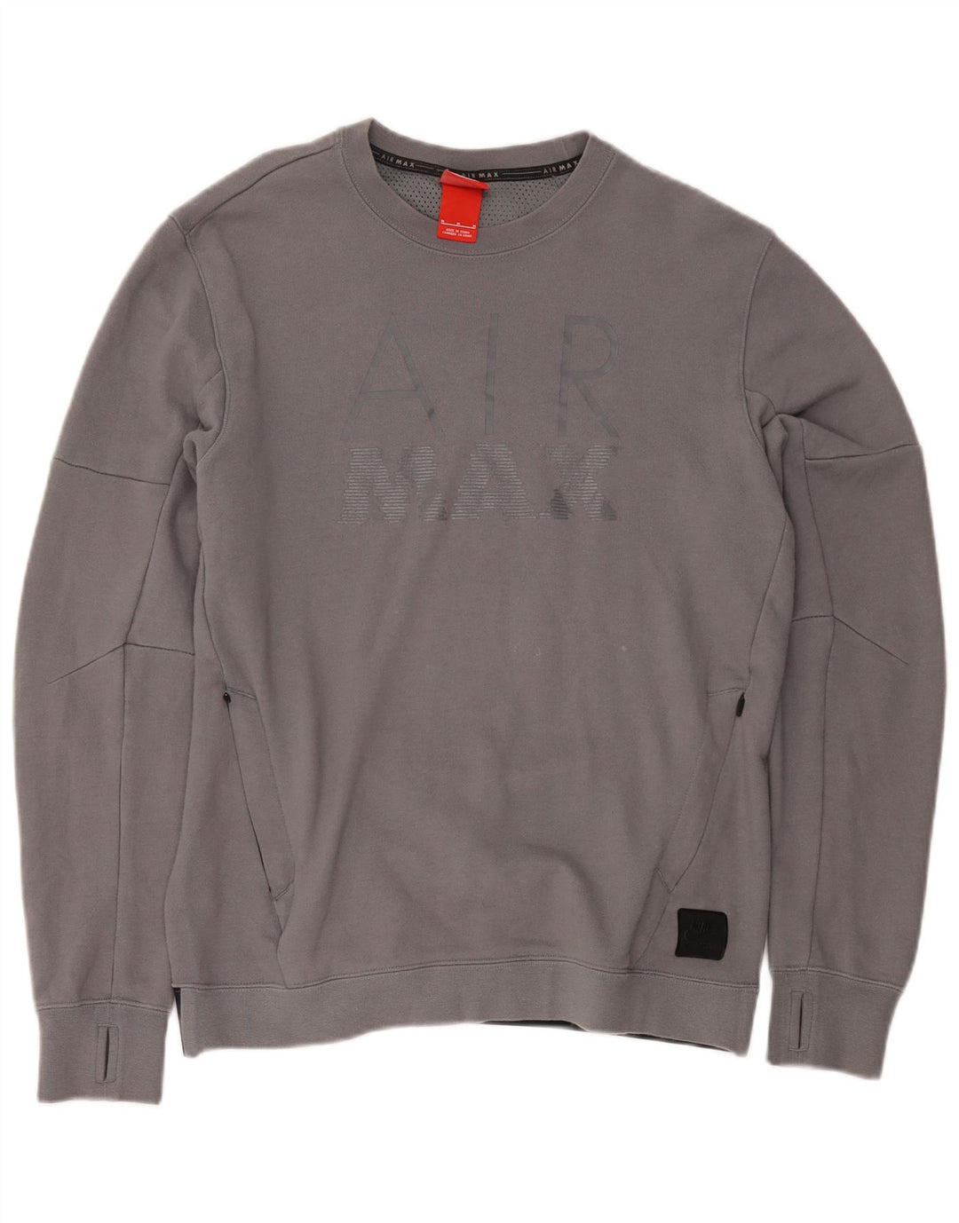 Moletom Nike Masculino Air Max Graphic Jumper Médio Cinza Algodão